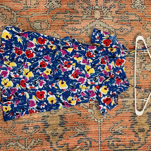 Blue Floral Off the Shoulder Wrap Dress - Topshop - Picture 6 of 7